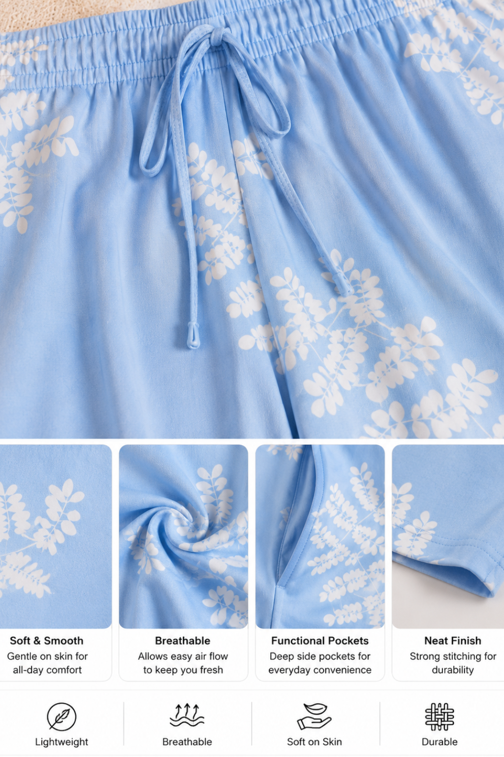 Camey Women's Printed Pyjama Pants, Lounge wear, Sleepwear