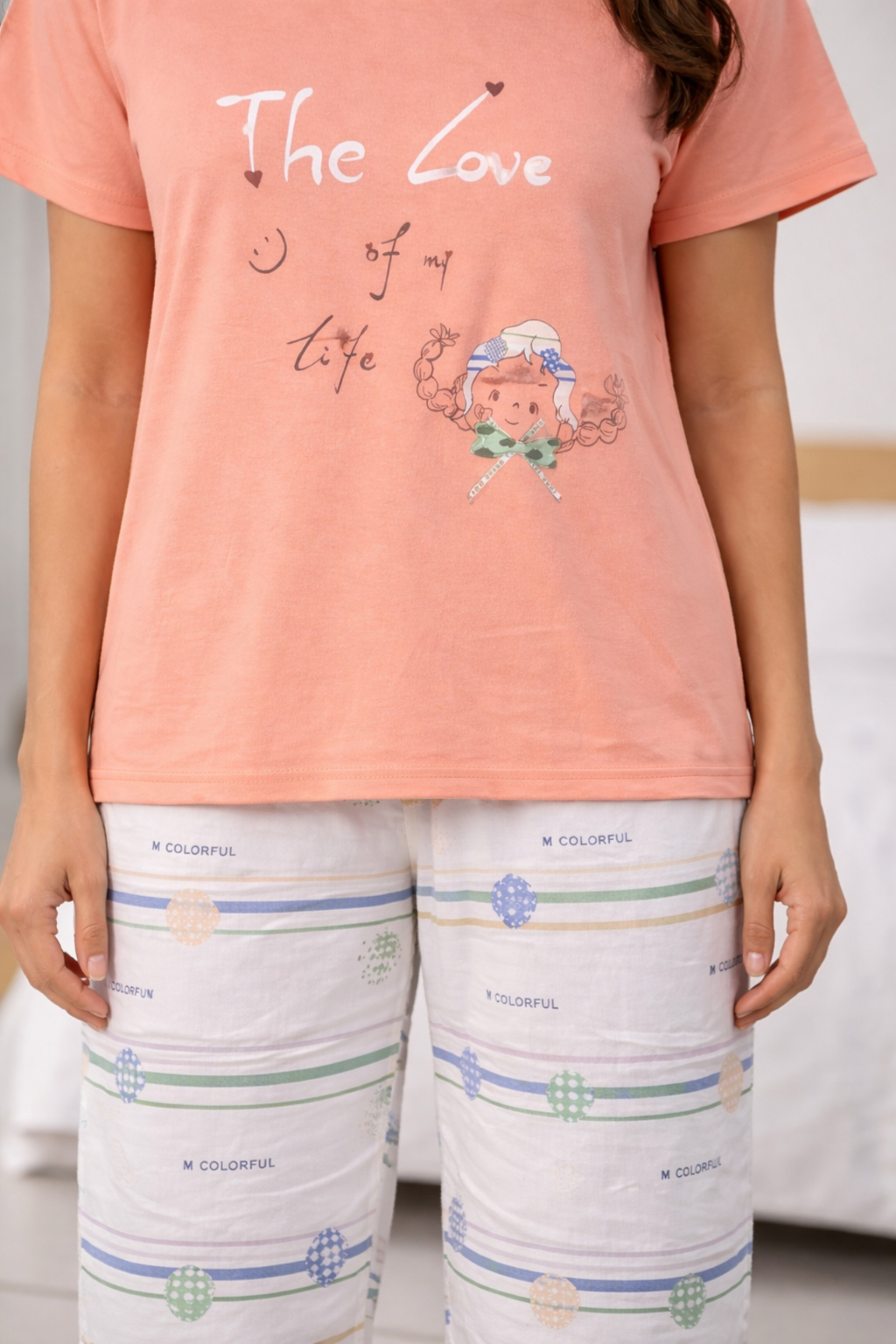 Women  Night Suit Set – Soft Printed Sleepwear with Half Sleeves & Full Length Pyjama