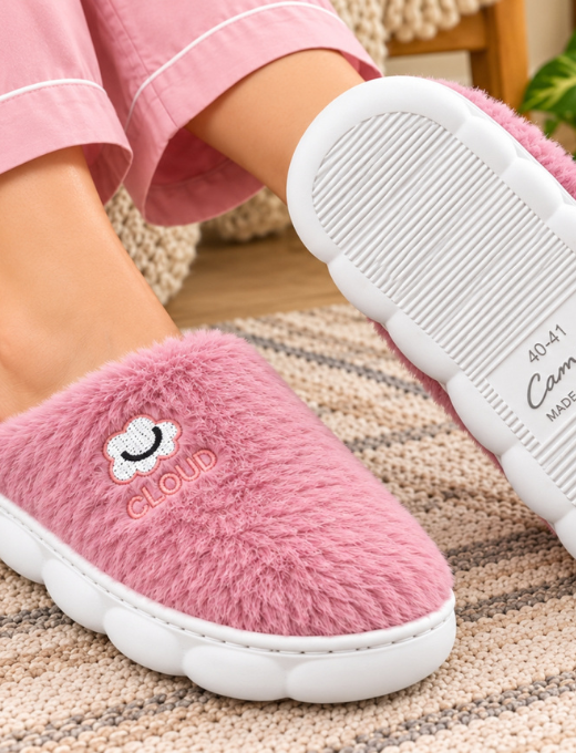Camey Women’s Plush Indoor Slippers with Cute Prints | Soft Winter Home Slippers