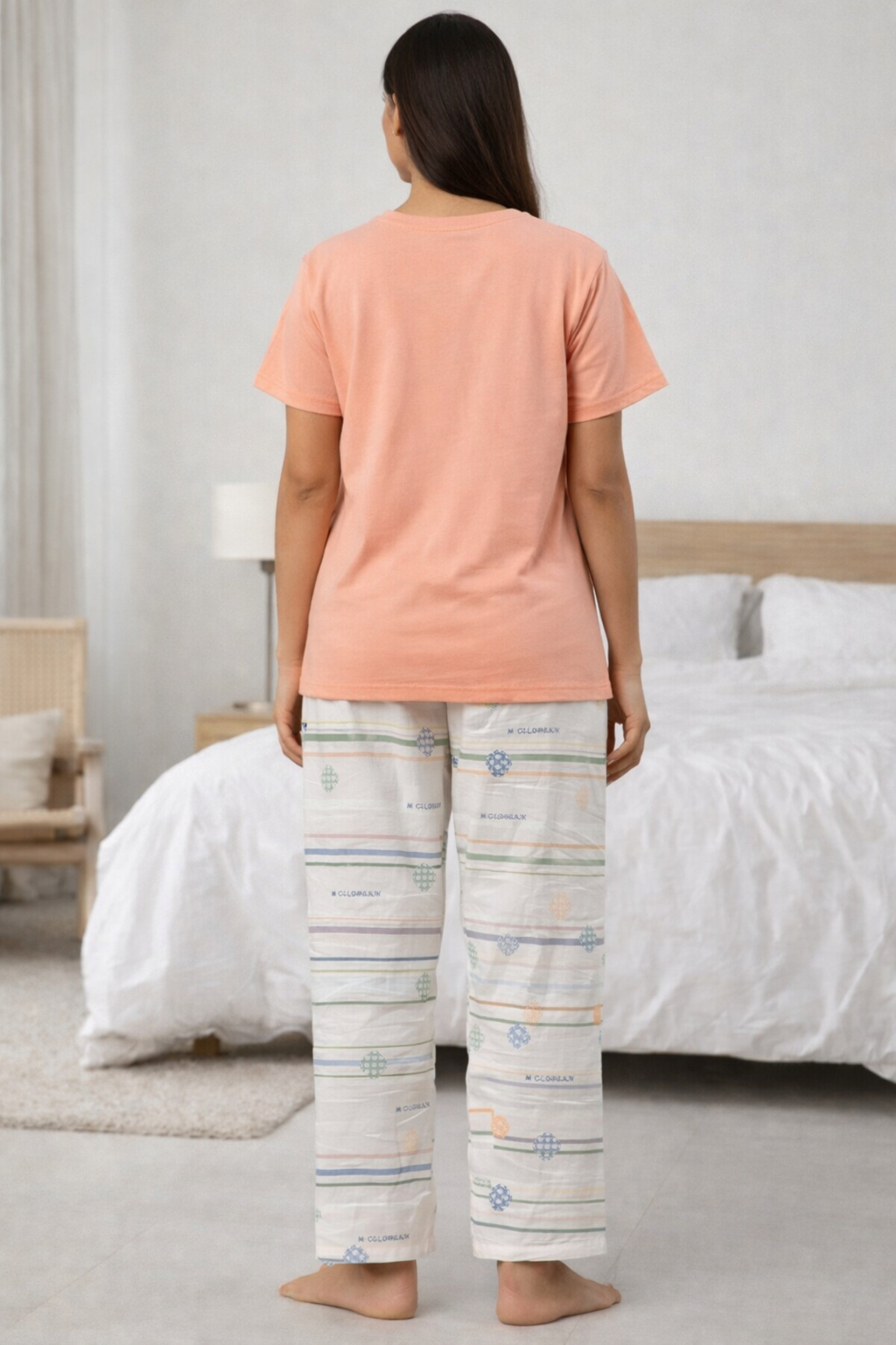 Women  Night Suit Set – Soft Printed Sleepwear with Half Sleeves & Full Length Pyjama