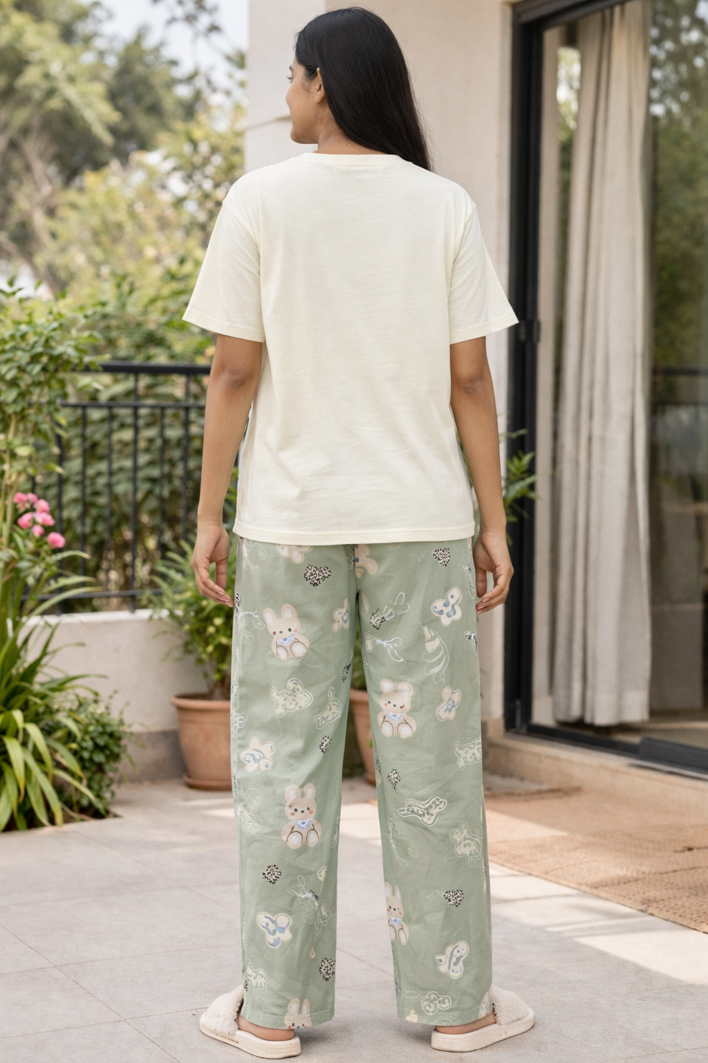 Women  Night Suit Set – Soft Printed Sleepwear with Half Sleeves & Full Length Pyjama