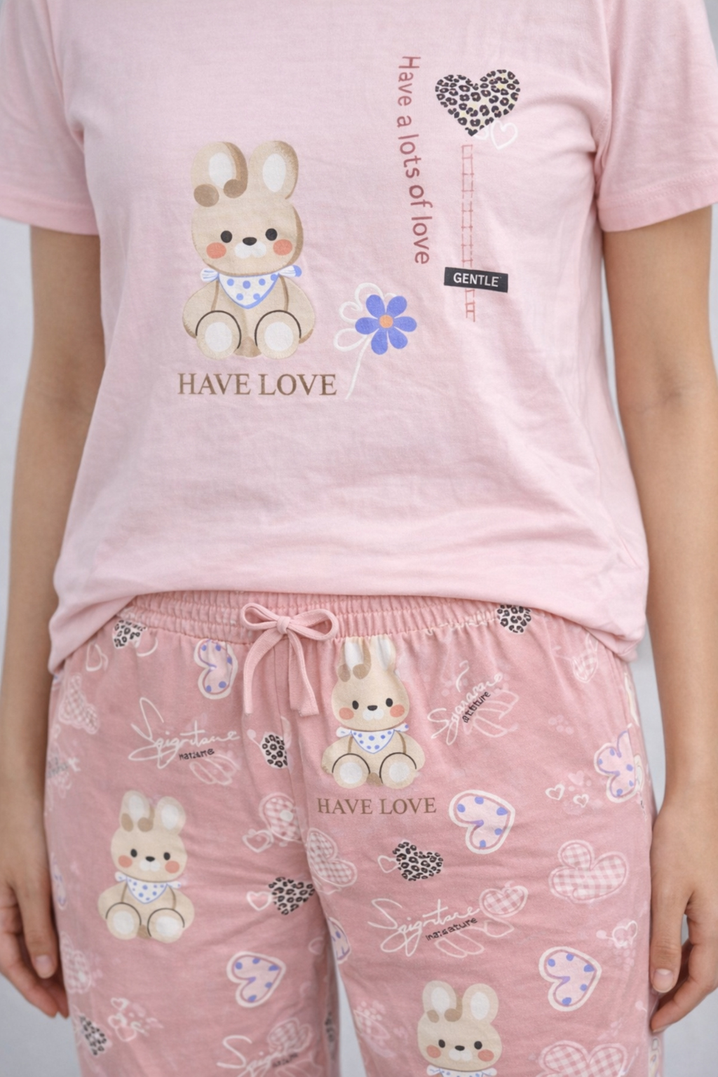 Women  Night Suit Set – Soft Printed Sleepwear with Half Sleeves & Full Length Pyjama