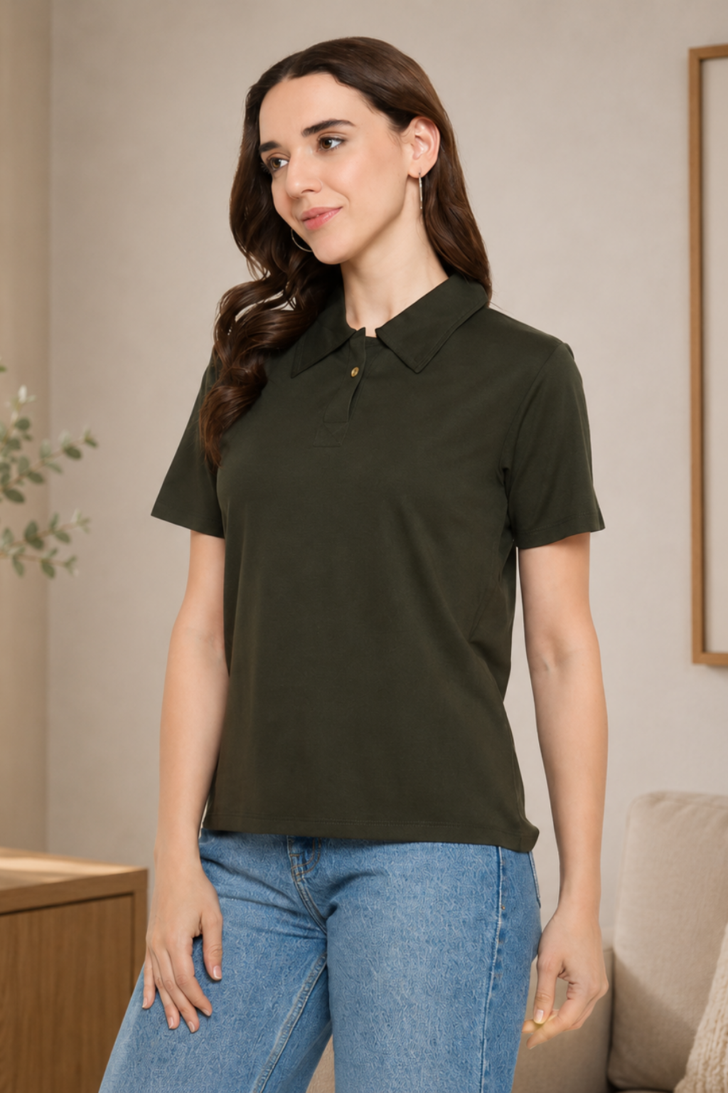 Camey Printed T-Shirts for Ladies – Fashion Meets Comfort | Women Classic Short Sleeve Polo T-Shirt, Collared Neck