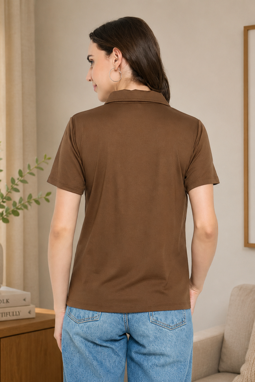 Buy Camey T-Shirts for Women – Stylish Daily Wear Online | Women Classic Short Sleeve Polo T-Shirt, Collared Neck