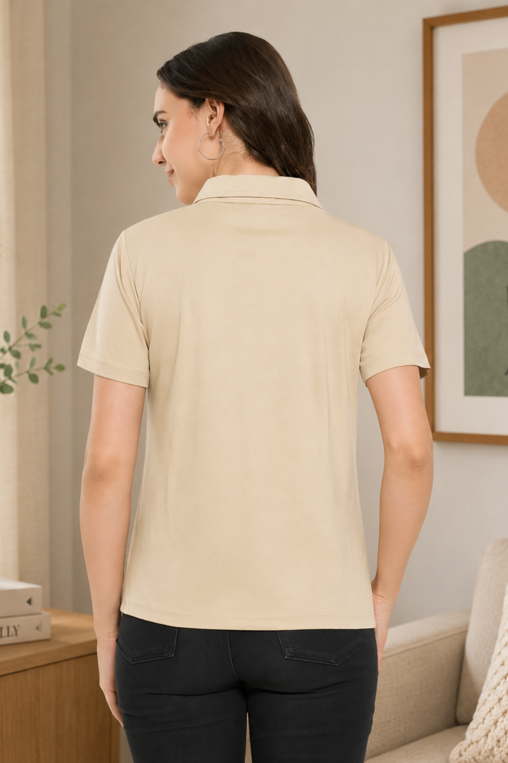 Camey Ladies T-Shirts – Trendy Cotton Tees for Women | Women Classic Short Sleeve Polo T-Shirt, Collared Neck