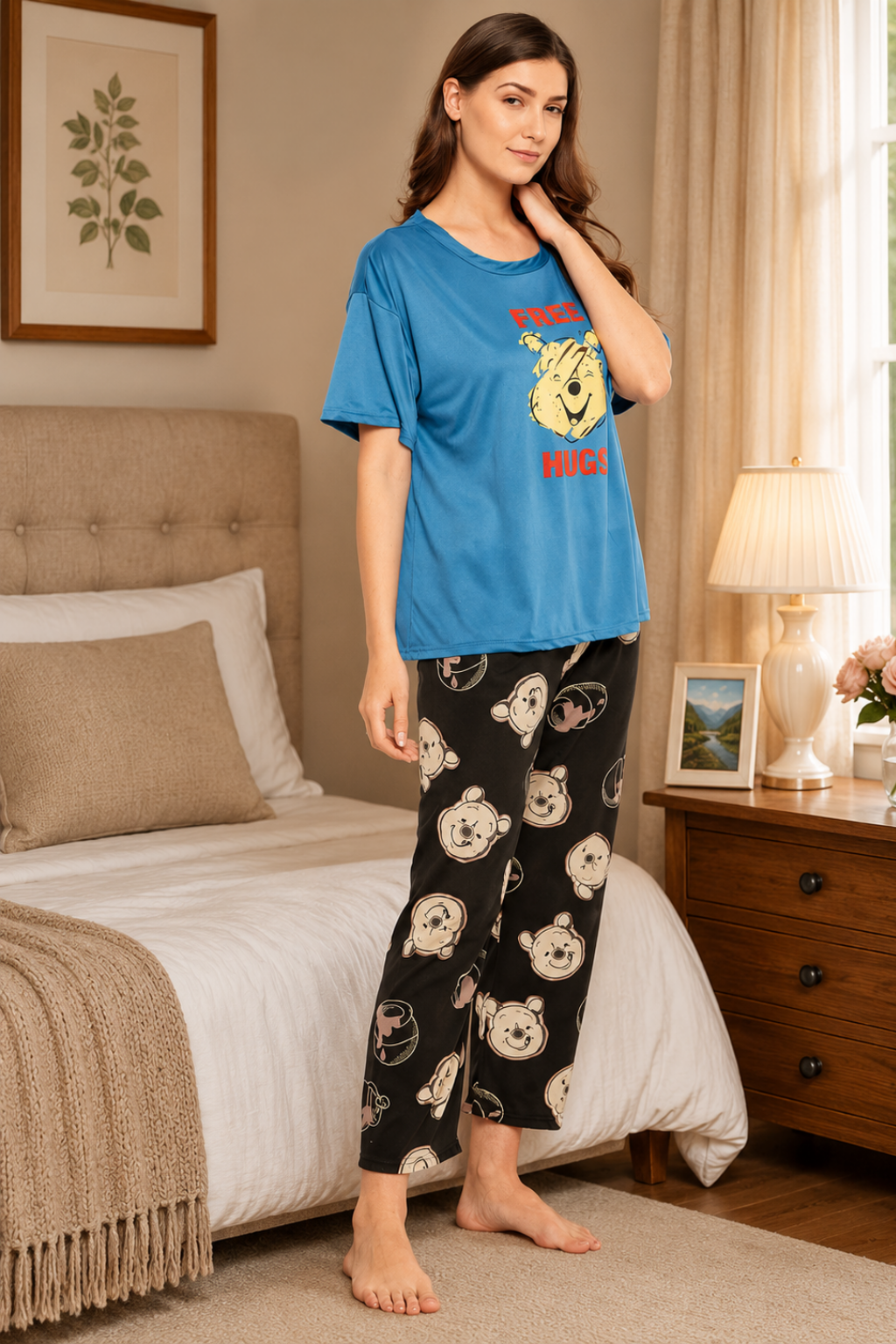 Print Me Pretty 3 Piece Set-Top, Pyjama & Shorts