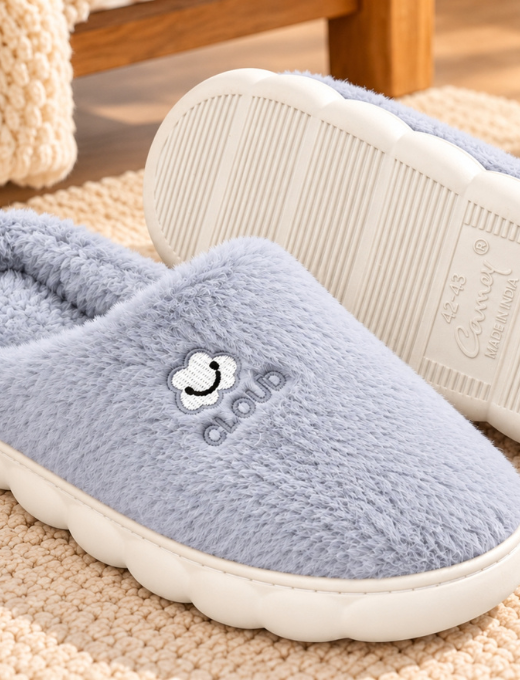 Camey Women’s Plush Indoor Slippers with Cute Prints | Soft Winter Home Slippers