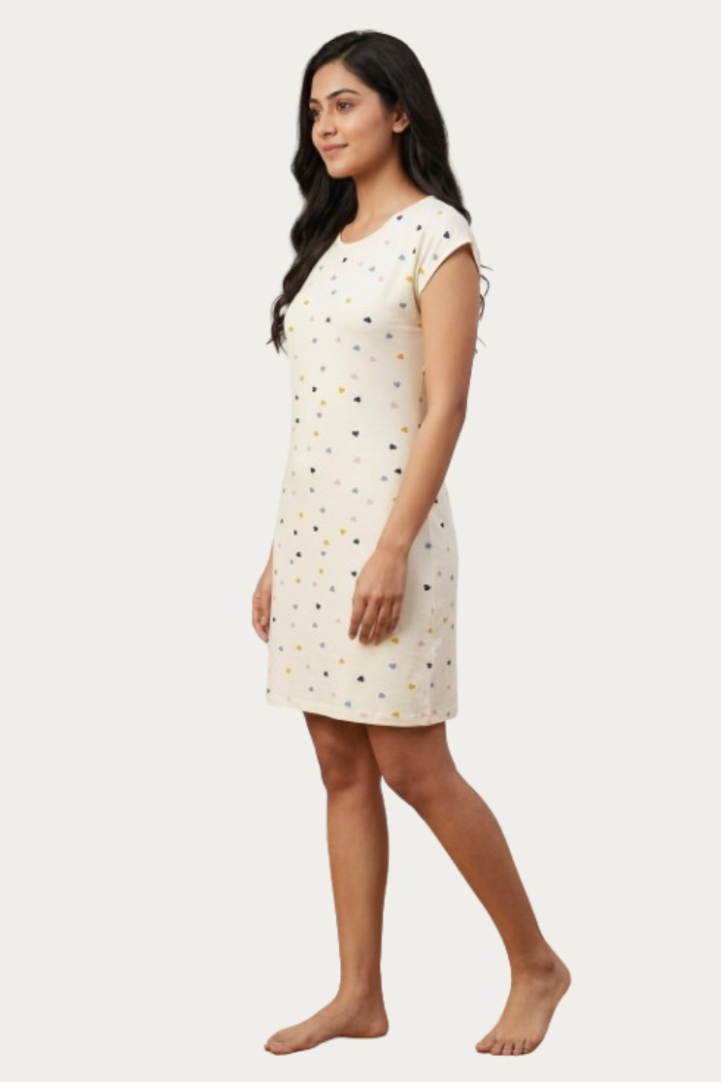 Women’s Knee Length Nighty | Soft Comfortable Sleepwear | Cap Sleeve Short Night Dress for Daily Wear