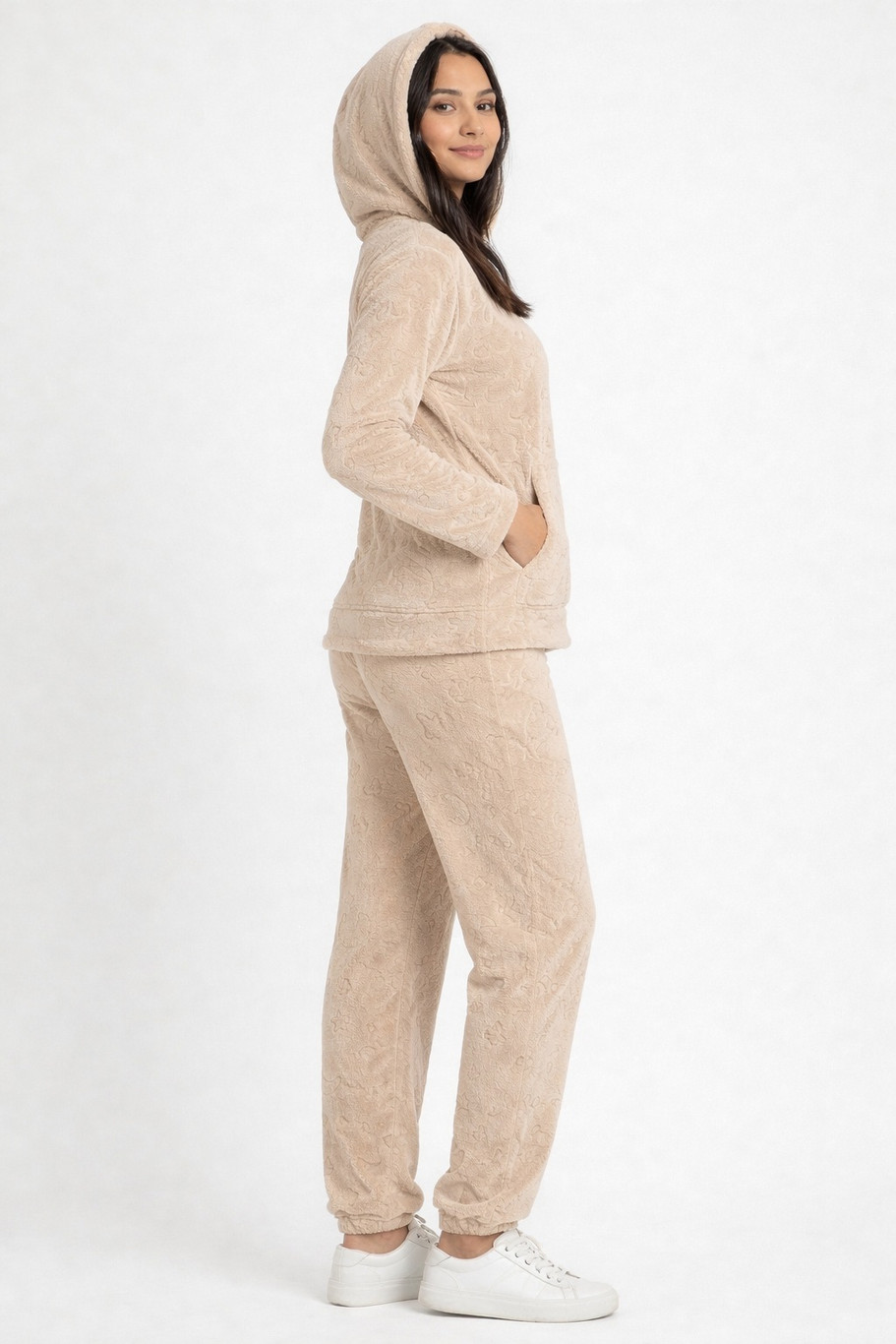 Camey Comfortable Women Winter Night Suit Set with Pocket