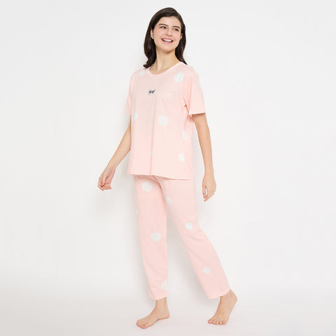 Women's Sleepwear Set, Cotton Pyjama with Short Sleeve T-Shirt,Loungewear