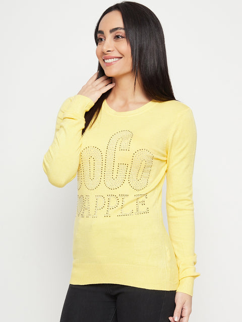 Women Woolen winter full sleeve coco stone print Round Neck top/Sweater