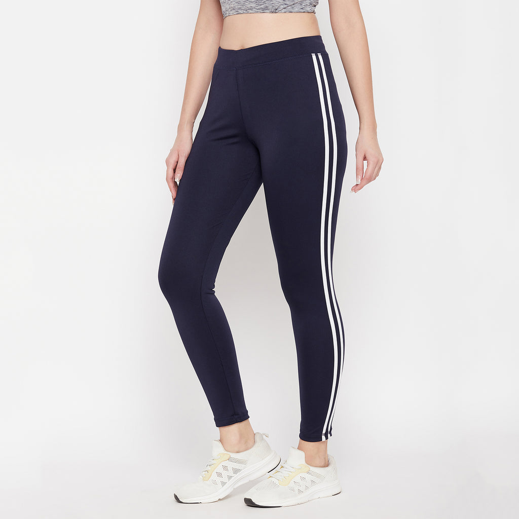 Women Solid Side Stripe Jegging with 2 side pockets