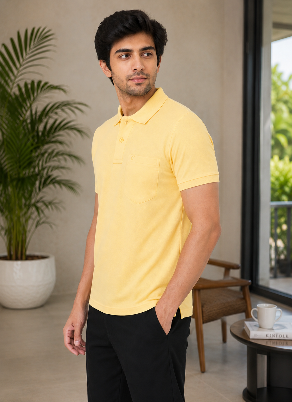 Men's Short Sleeve T-Shirts by Camey – Simple & Soft | Men's Cotton Matte Polo Collar T-Shirt