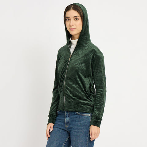 Women’s Whale Textured Zip-Up Hooded Sweatshirt