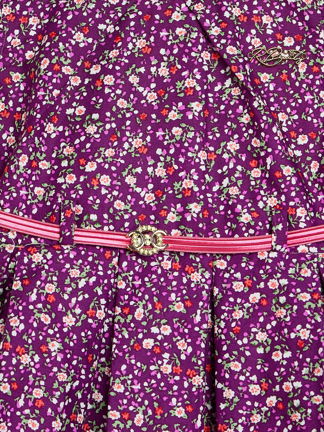 Girls' Floral Print Cotton Dress