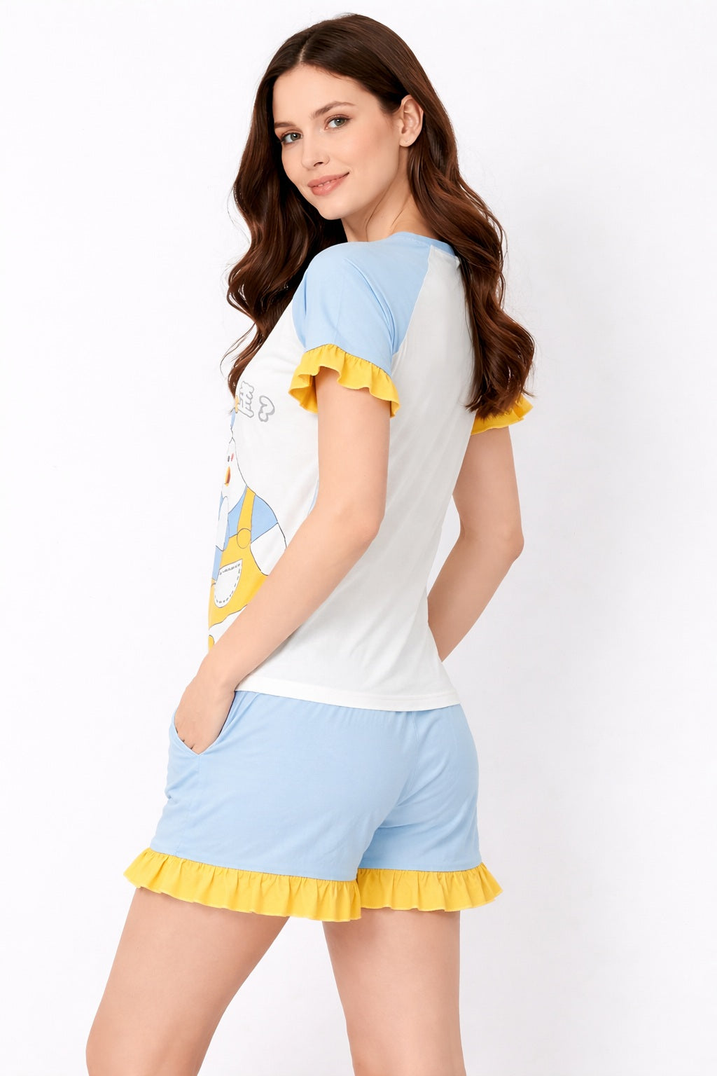 Women’s Shorts Nightwear Set | Printed T-Shirt & Shorts