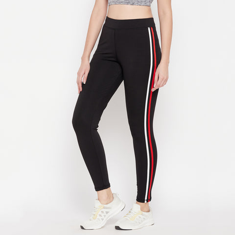 Women Solid Side Stripe Jegging with 2 side pockets