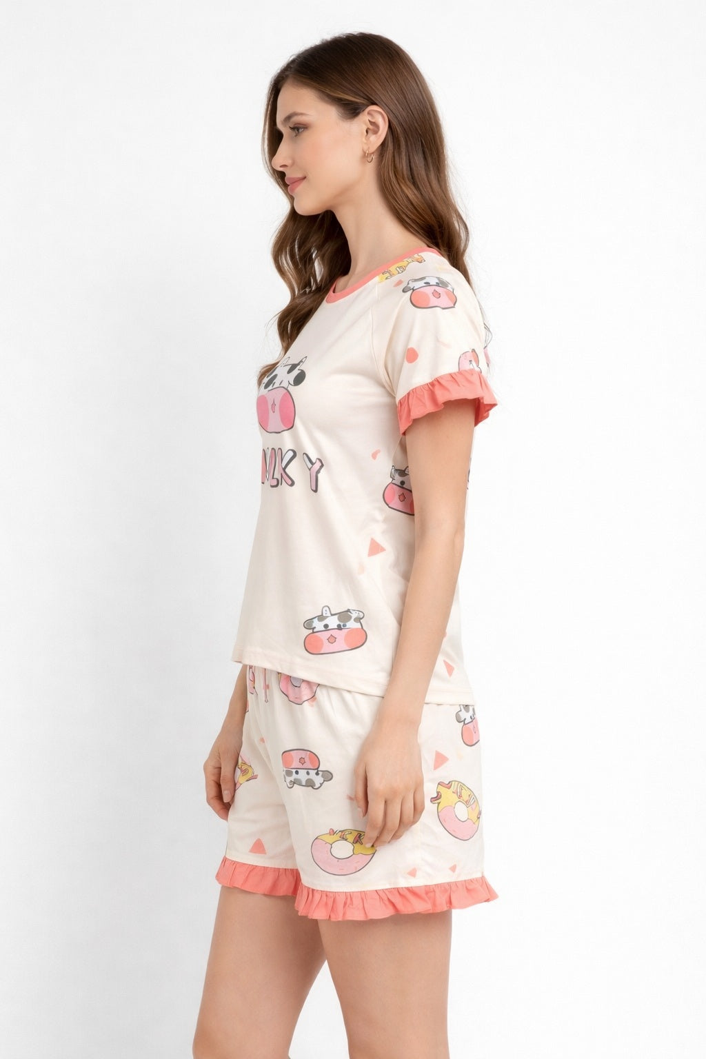Women’s Shorts Nightwear Set | Printed T-Shirt & Shorts
