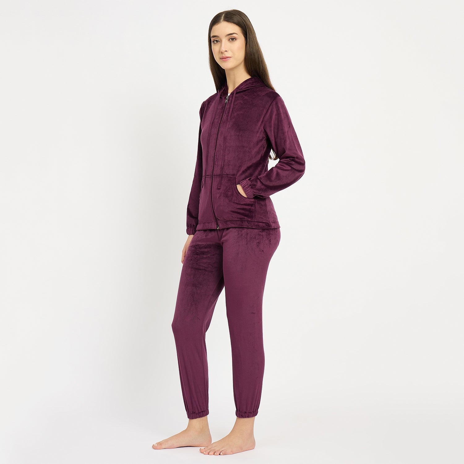 Women’s Full Sleeve Hooded Nightsuit Set