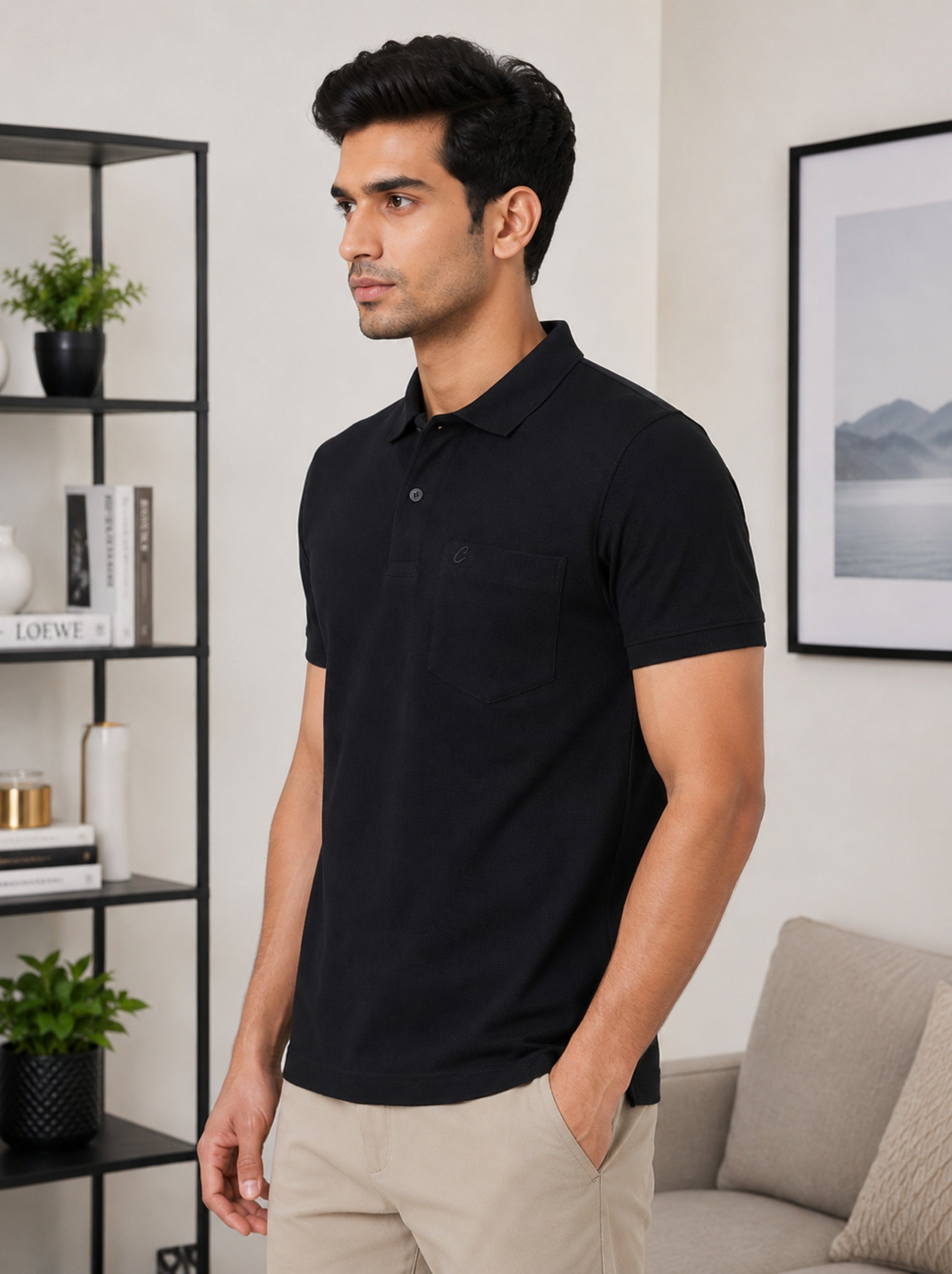 Men's Cotton Matte Polo Collar T-Shirt