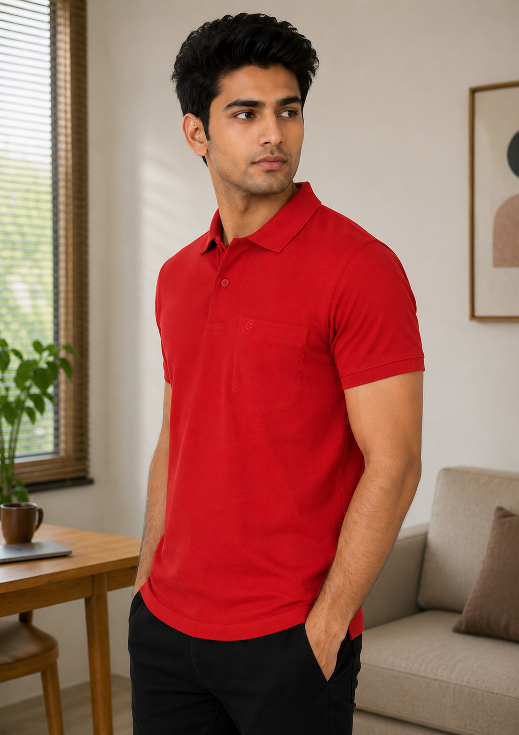 Men's Cotton Matte Polo Collar T-Shirt for Men