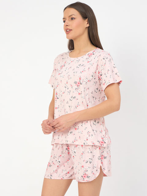 Buy Camey Short Set for Ladies – Trendy Co-ord Sets Online | Women's Printed Loungewear Set, Pink