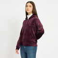Women’s Floral Textured Zip-Up Hooded Sweatshirt