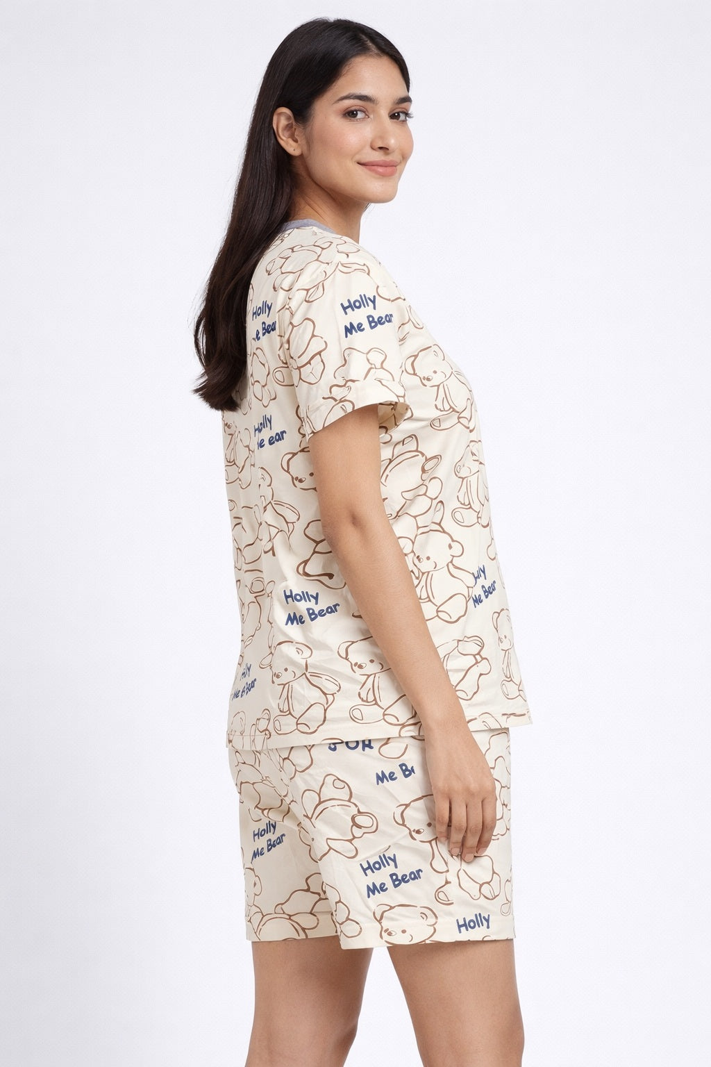 Camey Women’s Shorts Nightwear Set | Printed T-Shirt & Shorts | Soft Summer Sleepwear