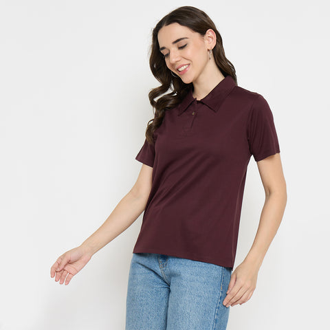 Shop Camey Women’s T-Shirts – Casual & Comfortable Fit | Women Classic Short Sleeve Polo T-Shirt, Collared Neck