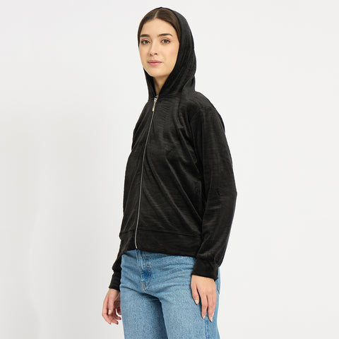 Women’s Whale Textured Zip-Up Hooded Sweatshirt