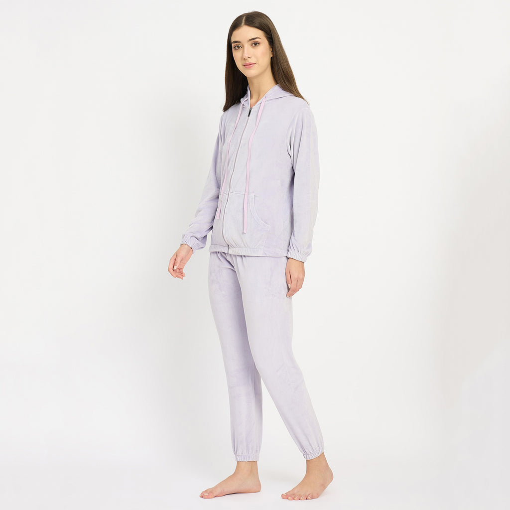 Women’s Full Sleeve Hooded Nightsuit Set