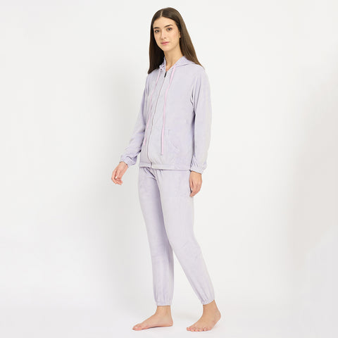 Women’s Full Sleeve Hooded Nightsuit Set