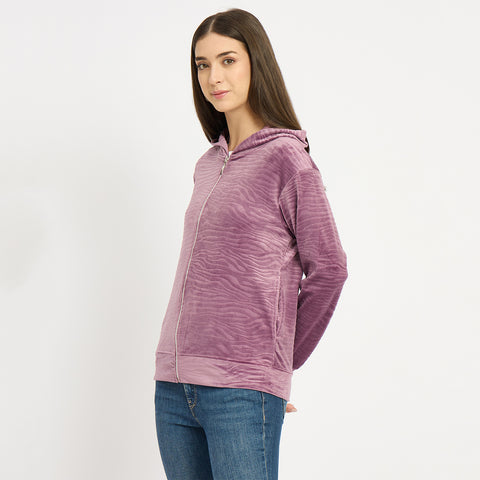 Women’s Whale Textured Zip-Up Hooded Sweatshirt