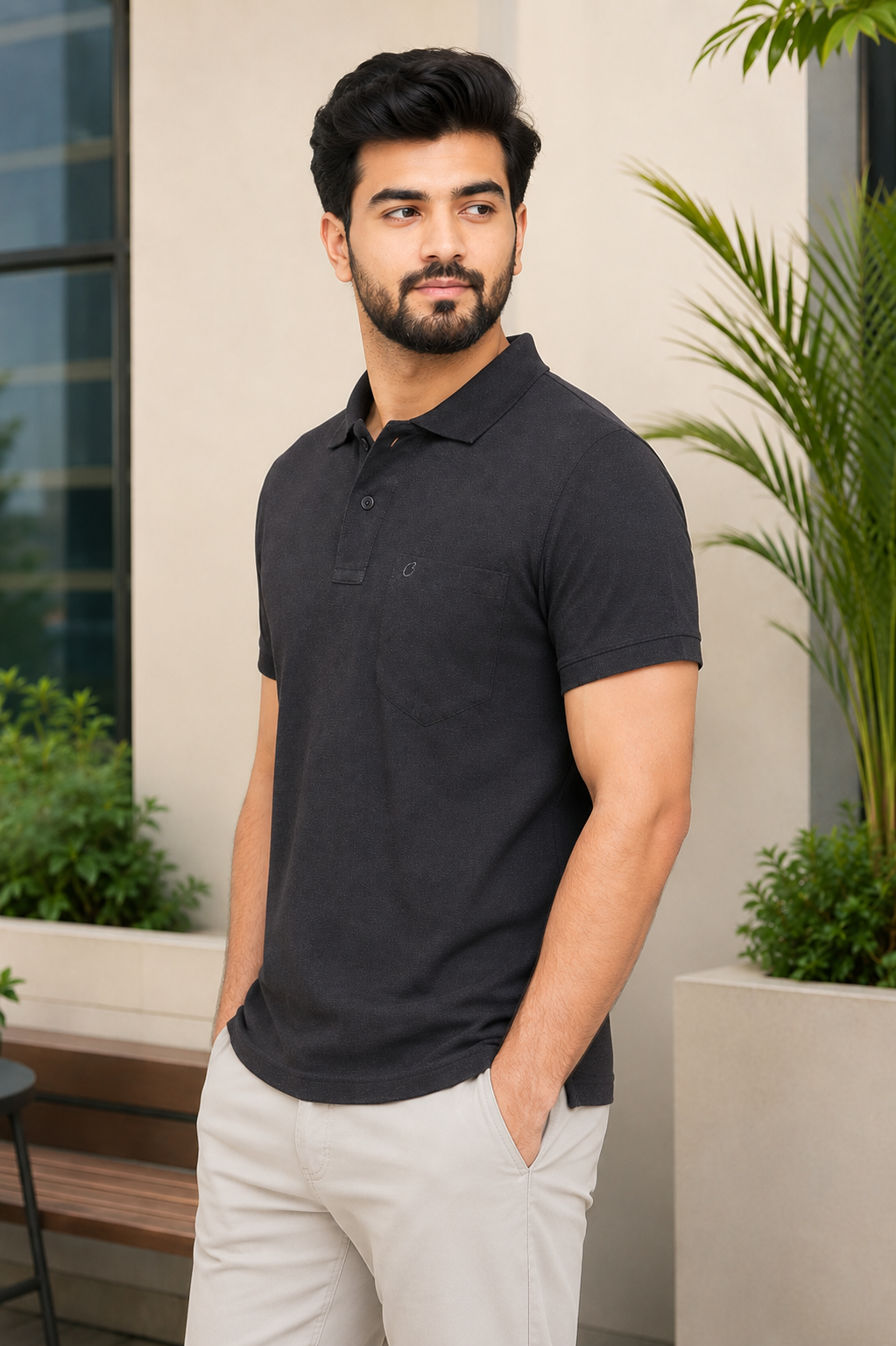 Camey Men's Tee Collection – Stylish & Functional Wear | Men's Cotton Matte Polo Collar T-Shirt