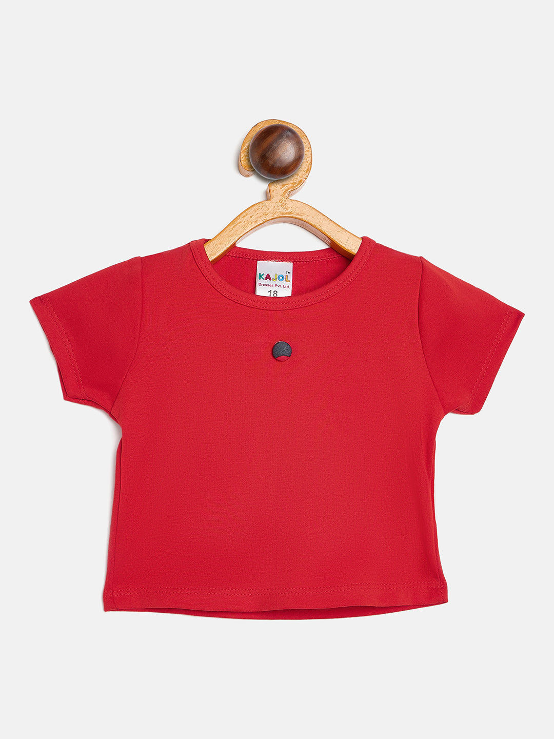 Girls' Floral Print Dress Set with Red T-Shirt and Grey Pinafore Skirt, Cotton