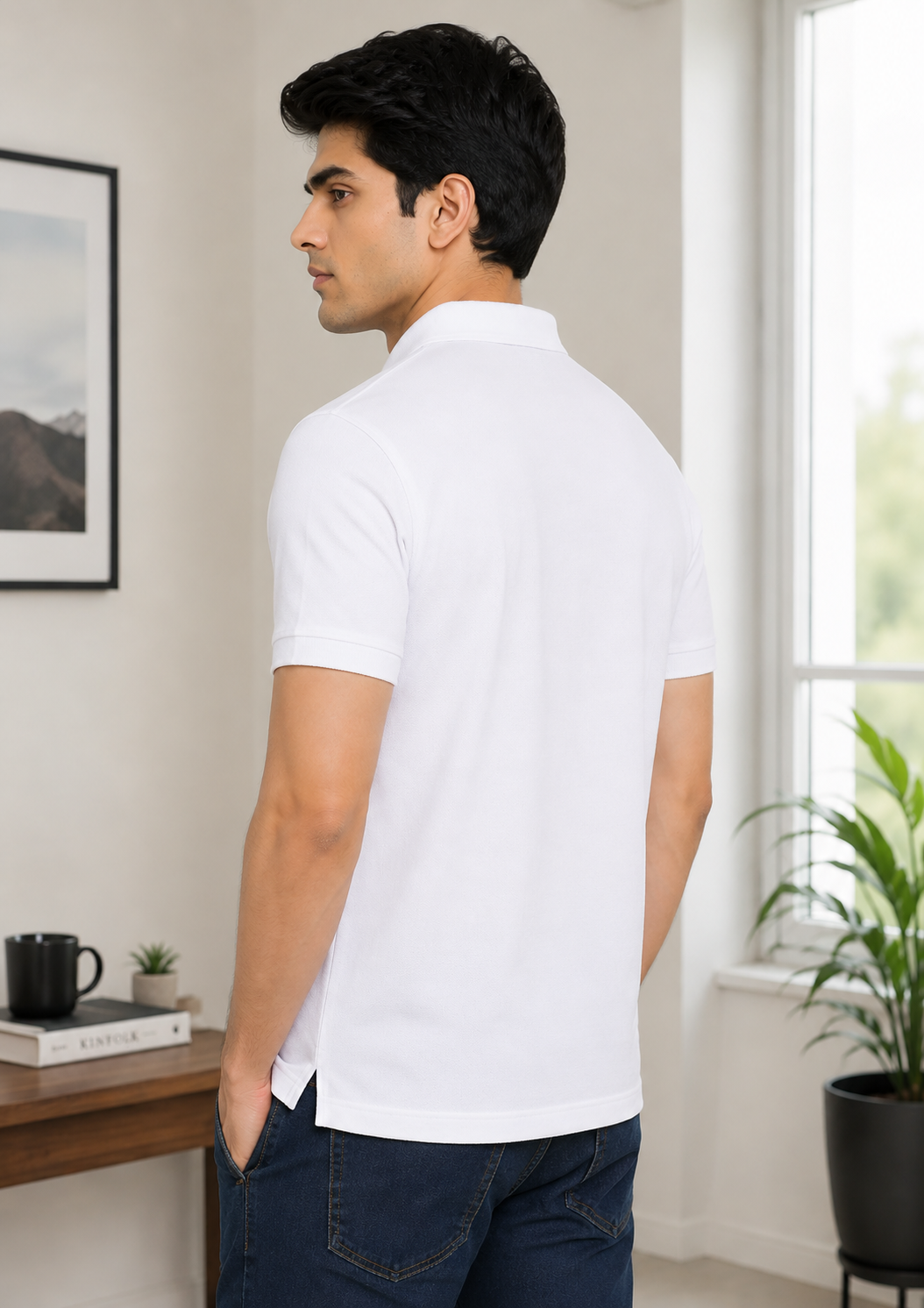 Camey Solid T-Shirts for Men – Traditional & Evergreen Style | Men's Cotton Matte Polo Collar T-Shirt