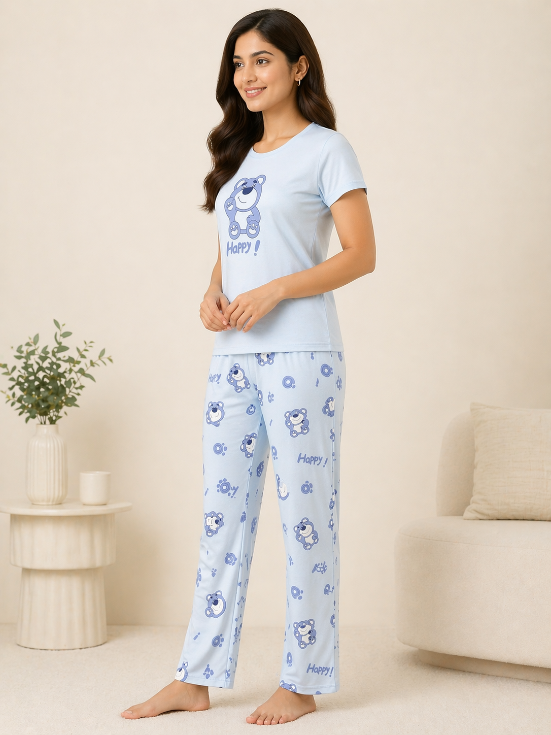 Women Cotton Pyjama Set Nightwear Lounge Wear Sleepwear