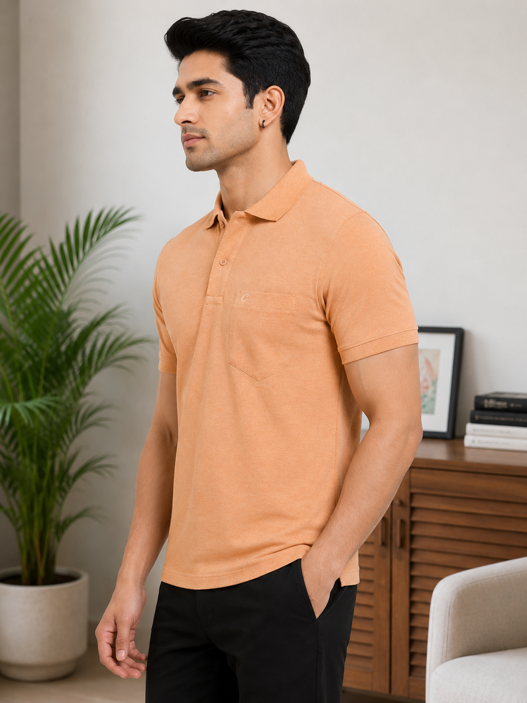 Camey Casual T-Shirts for Men Fit for Any Day | Men's Cotton Matte Polo Collar T-Shirt