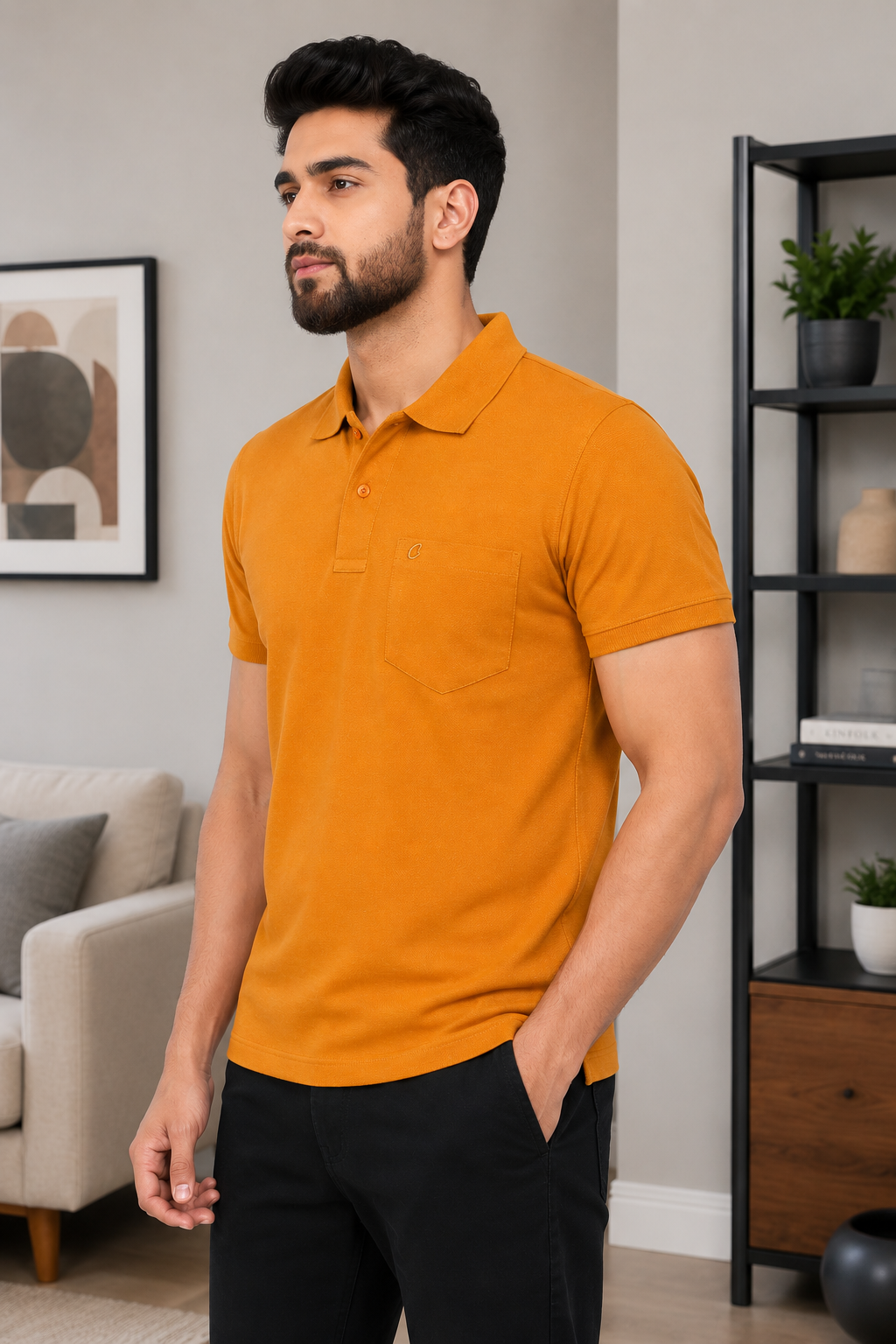Men's Polo T-Shirt | Regular Fit Matty Fabric | Half Sleeve Collar Neck Casual Polo Tee with Chest Pocket | T-Shirt for Men