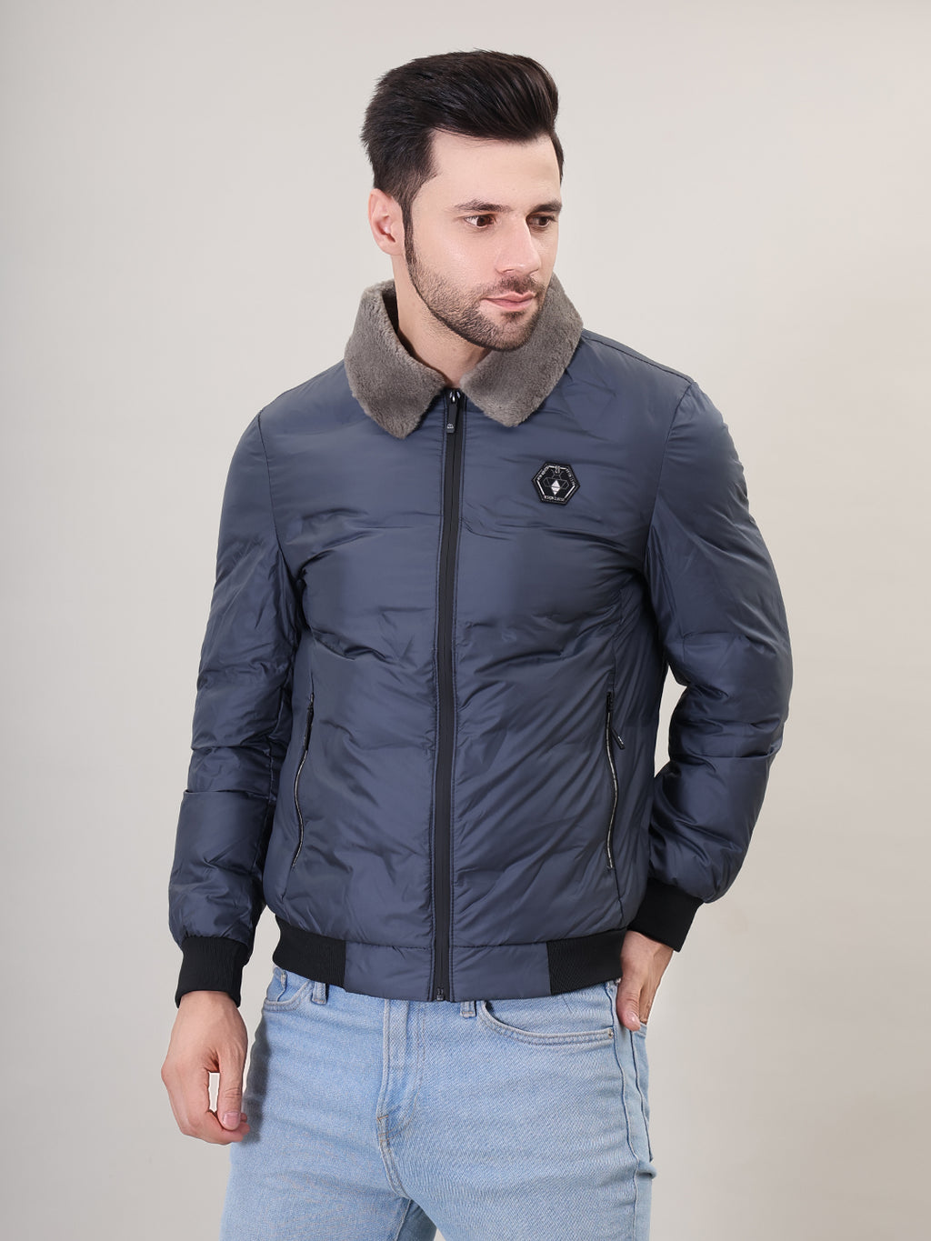 Airforce Spread Collar Puffer Jacket for Mens