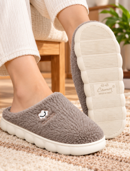 Camey Women’s Plush Indoor Slippers with Cute Prints | Soft Winter Home Slippers