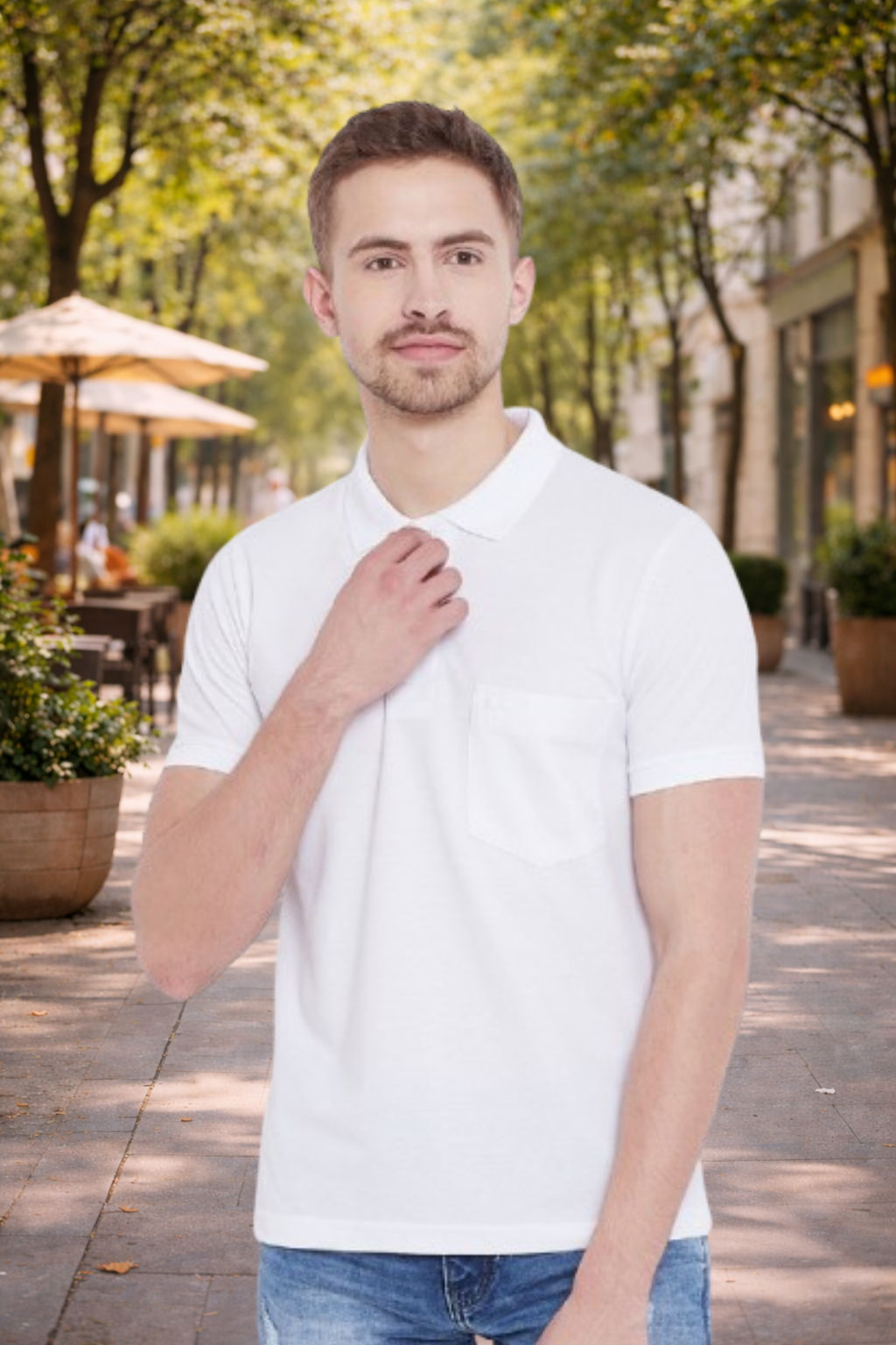 Camey Solid T-Shirts for Men – Traditional & Evergreen Style | Men's Cotton Matte Polo Collar T-Shirt