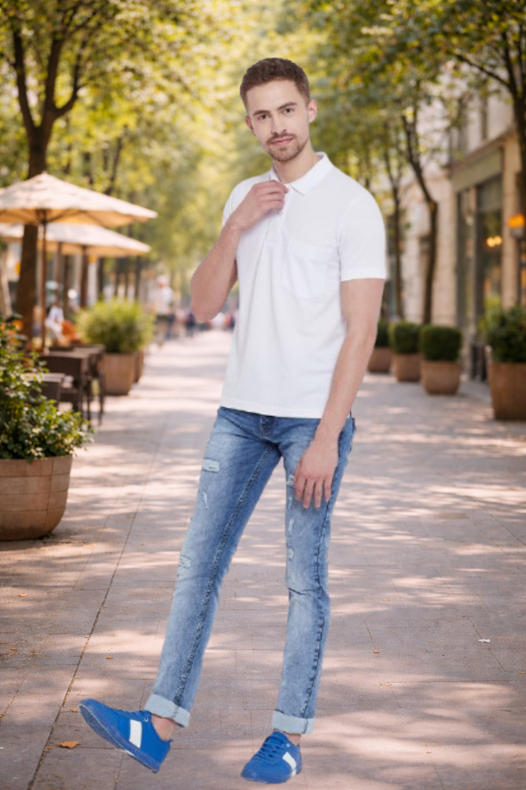 Camey Solid T-Shirts for Men – Traditional & Evergreen Style | Men's Cotton Matte Polo Collar T-Shirt