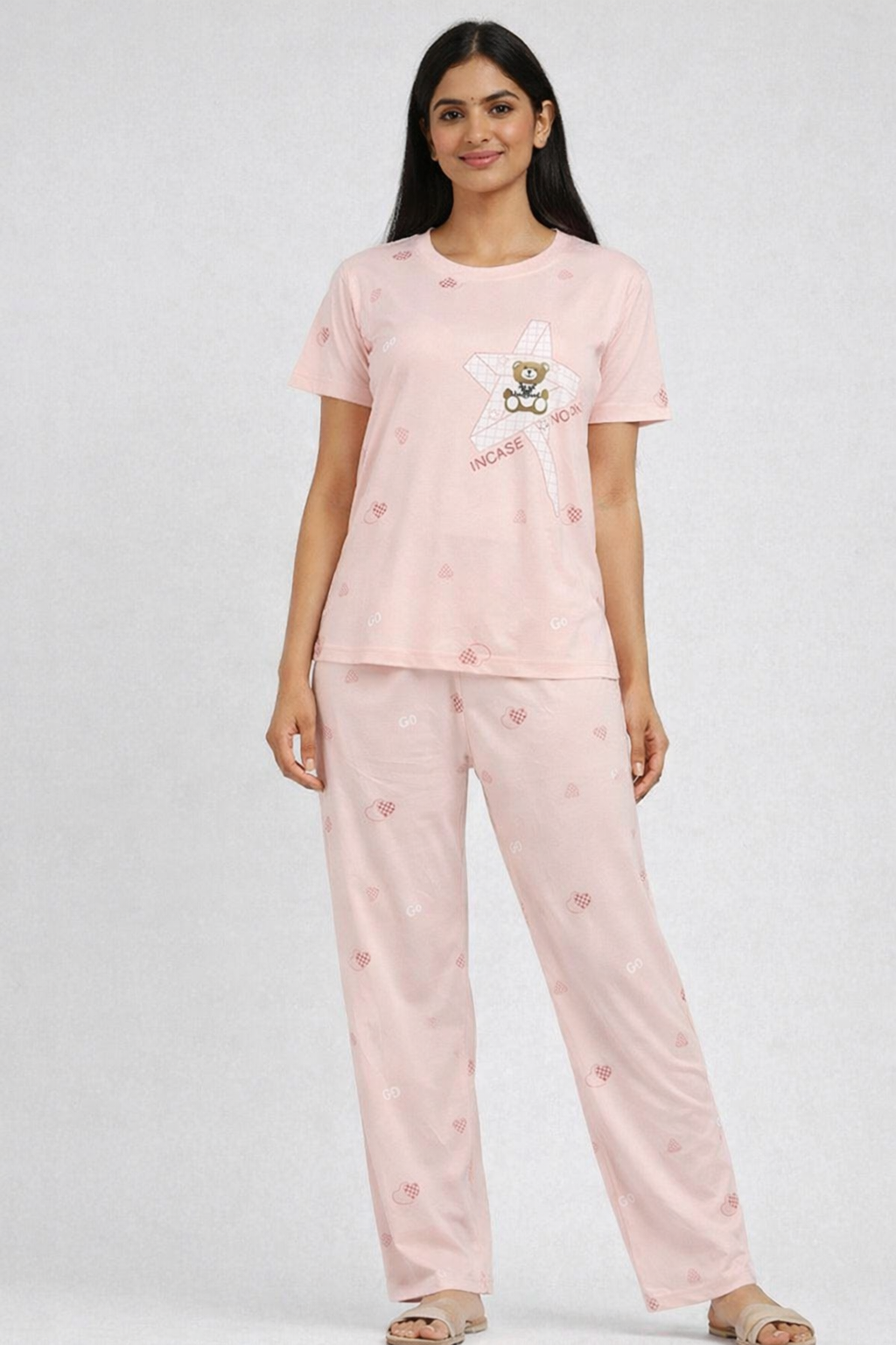 Women Viscose Pyjama Set Cute Prints Women Night Suit Soft Breathable Sleepwear