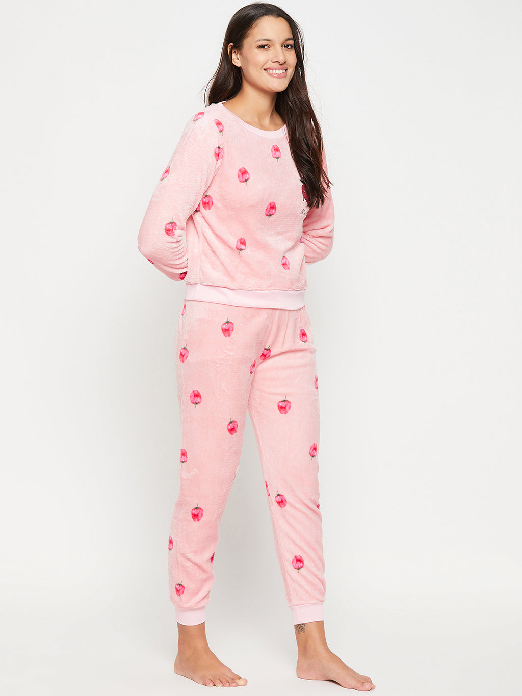 Women Printed Winter Full Sleeve Top and Pajama Pants