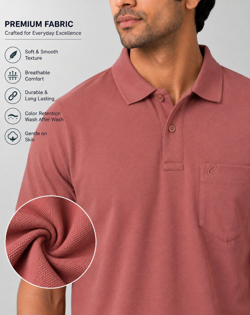 Men's Polo T-Shirt | Regular Fit Matty Fabric T-Shirt | Half Sleeve Collar Neck Polo T-Shirt for Men with Chest Pocket