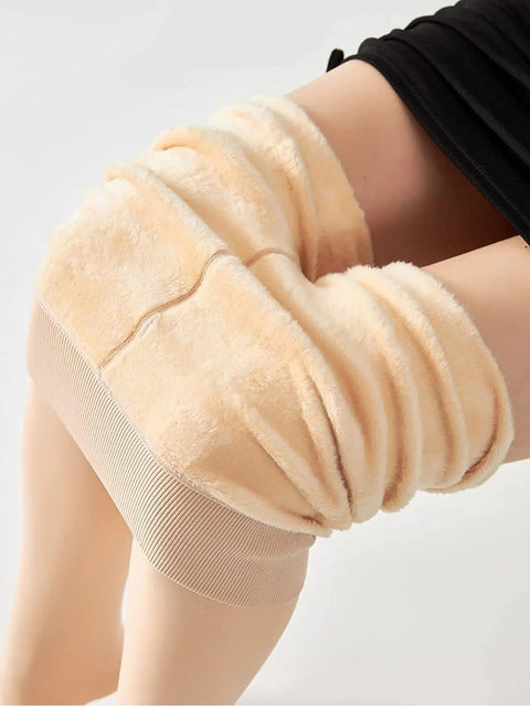 Women Warm Thick Fur Lined Fleece Winter Thermal Soft Legging Tights Stocking - Slim Fit