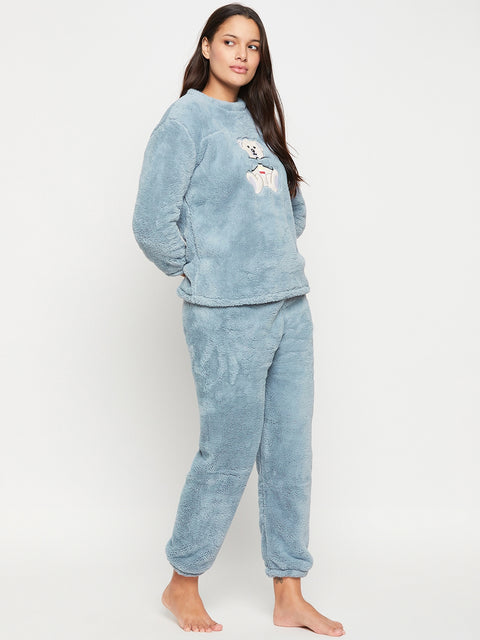 Women Printed Winter Full Sleeve Top and Pajama Pants