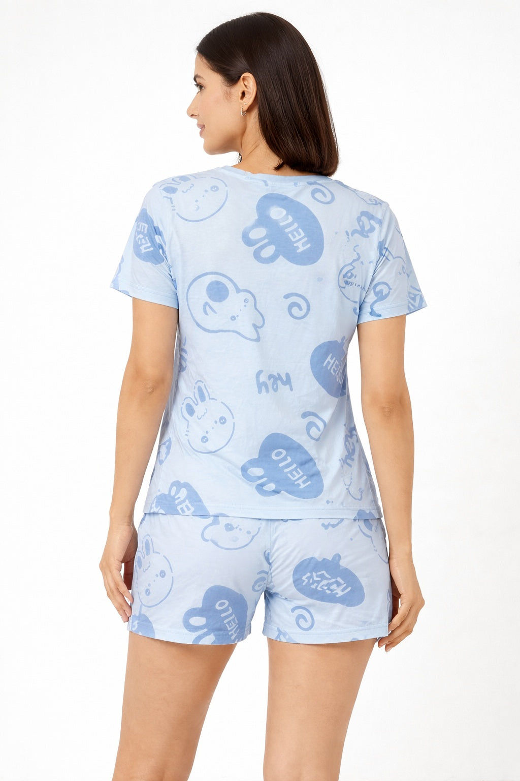 Camey Women’s Shorts Nightwear Set | Printed T-Shirt & Shorts | Soft Summer Sleepwear