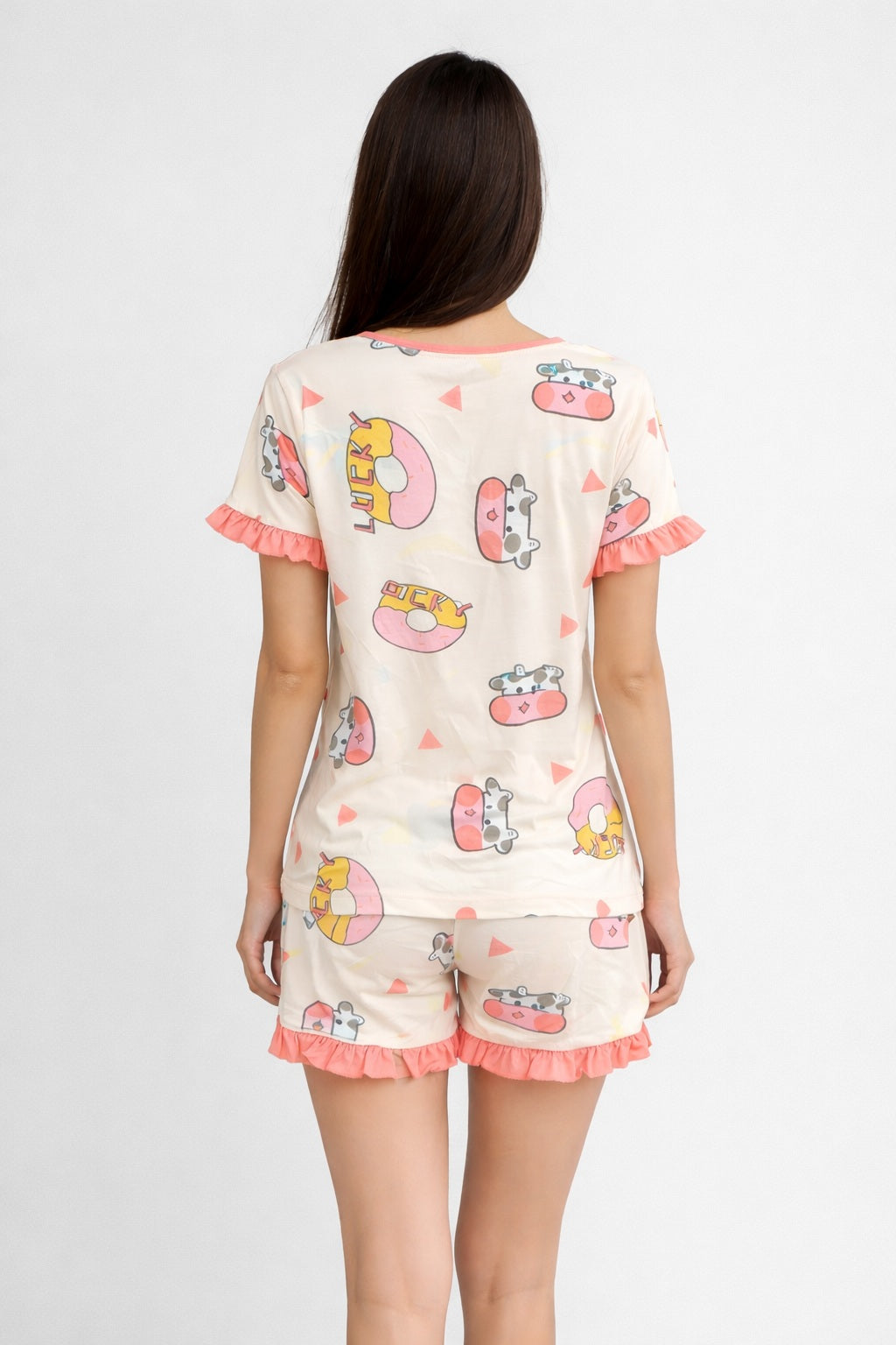 Women’s Shorts Nightwear Set | Printed T-Shirt & Shorts